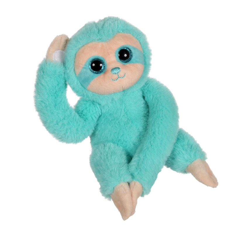  peluche ptit paresseux bleu turquoise 16 cm 